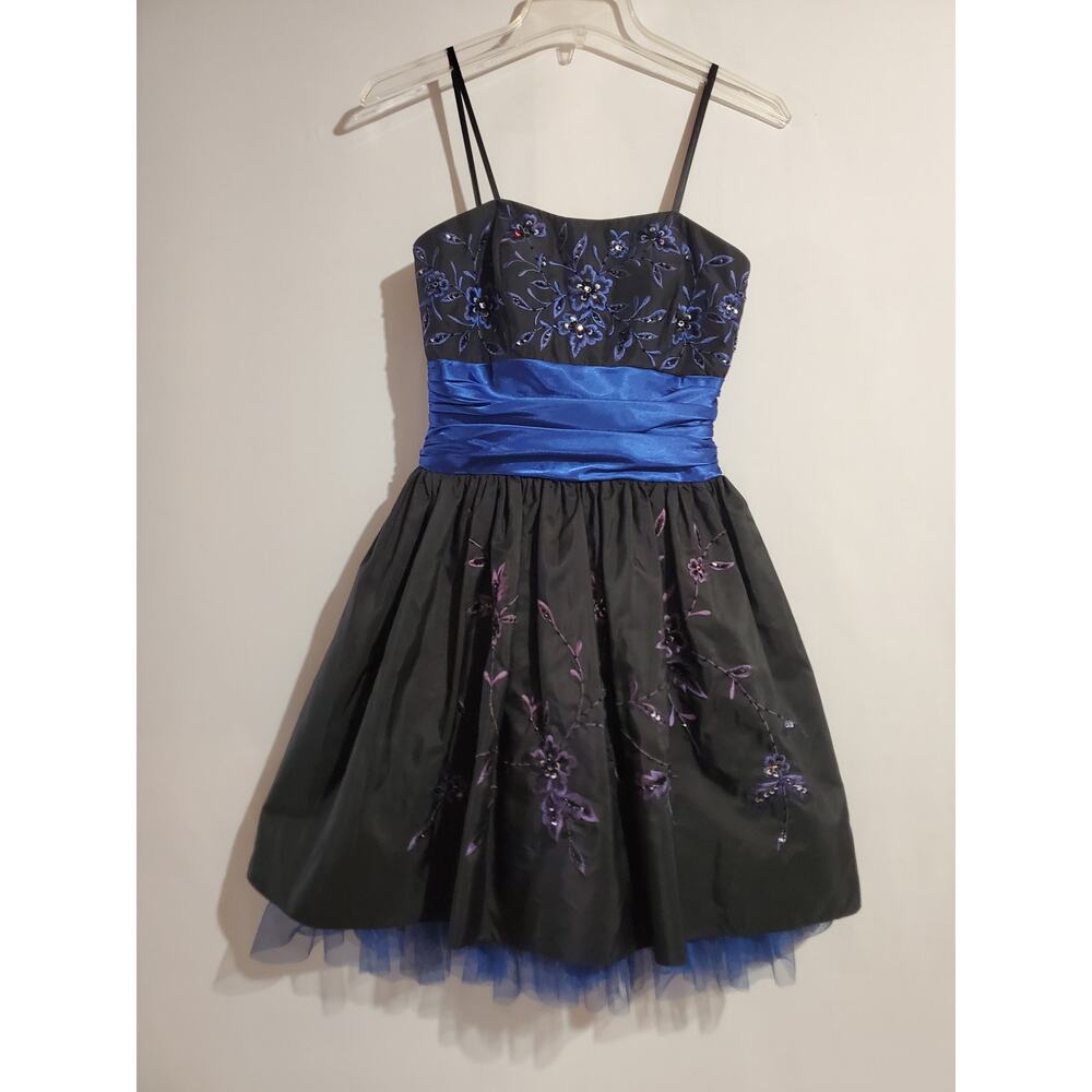 Vtg Y2K Morgan & Co Beaded Fairy Grunge Whimsigoth Fit & Flare Dress Sz 1/2 Prom